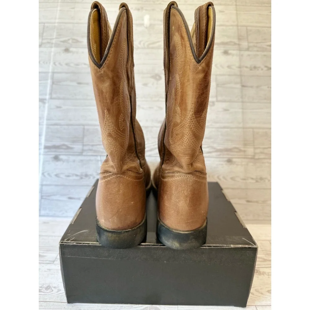 Smoky Mountain Cowboy Boots Kids 5 D Tan Leather Western Vintage 90s